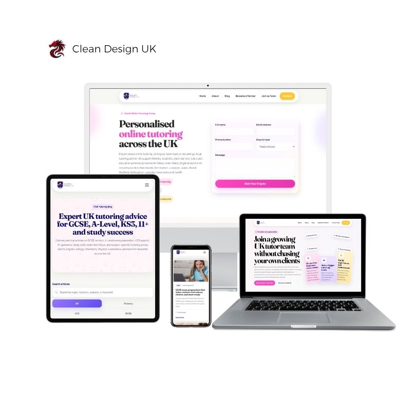 North Wales Tutoring Group anglesey north wales website design with seo and fully responsive