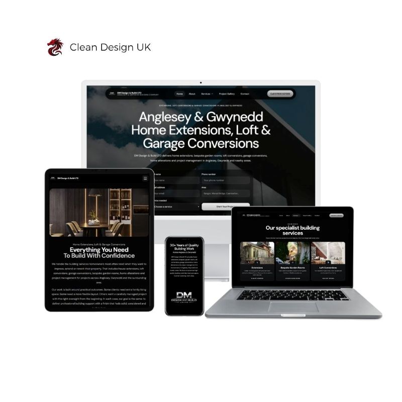 dm design and build anglesey north wales website design with seo and fully responsive