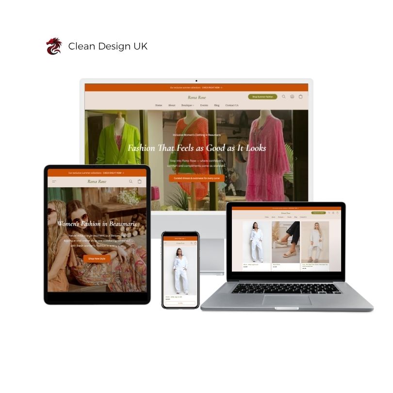 Example product grid and checkout flow for Anglesey e-commerce site