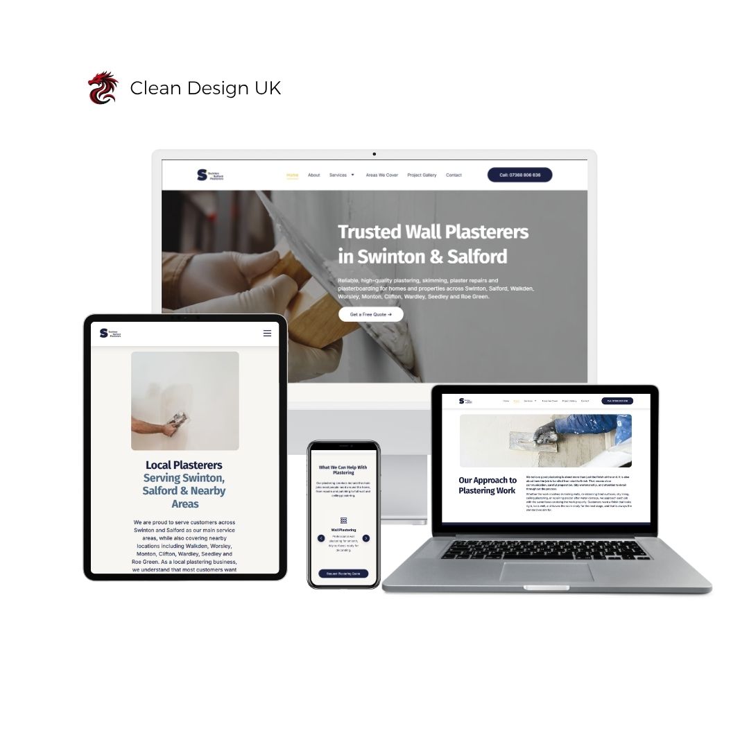 Swinton and Salford plasterers anglesey north wales website design with seo and fully responsive